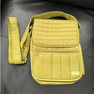 Lug Moped Crossbody Bag RFID Quilted Puffer Green Travel Purse